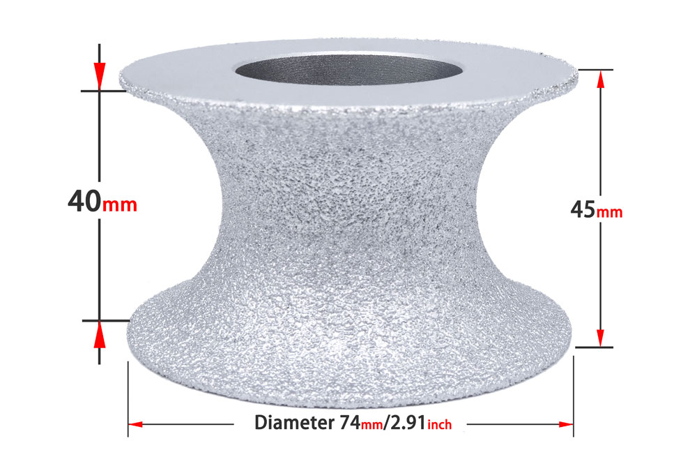 SUBRILLI Diamant Schleifen Rad Vakuum Gelötete Volle Bullnose Diamant Router bisschen Profilierung Rad Für Stein Granit Rand Schleif: 40MM