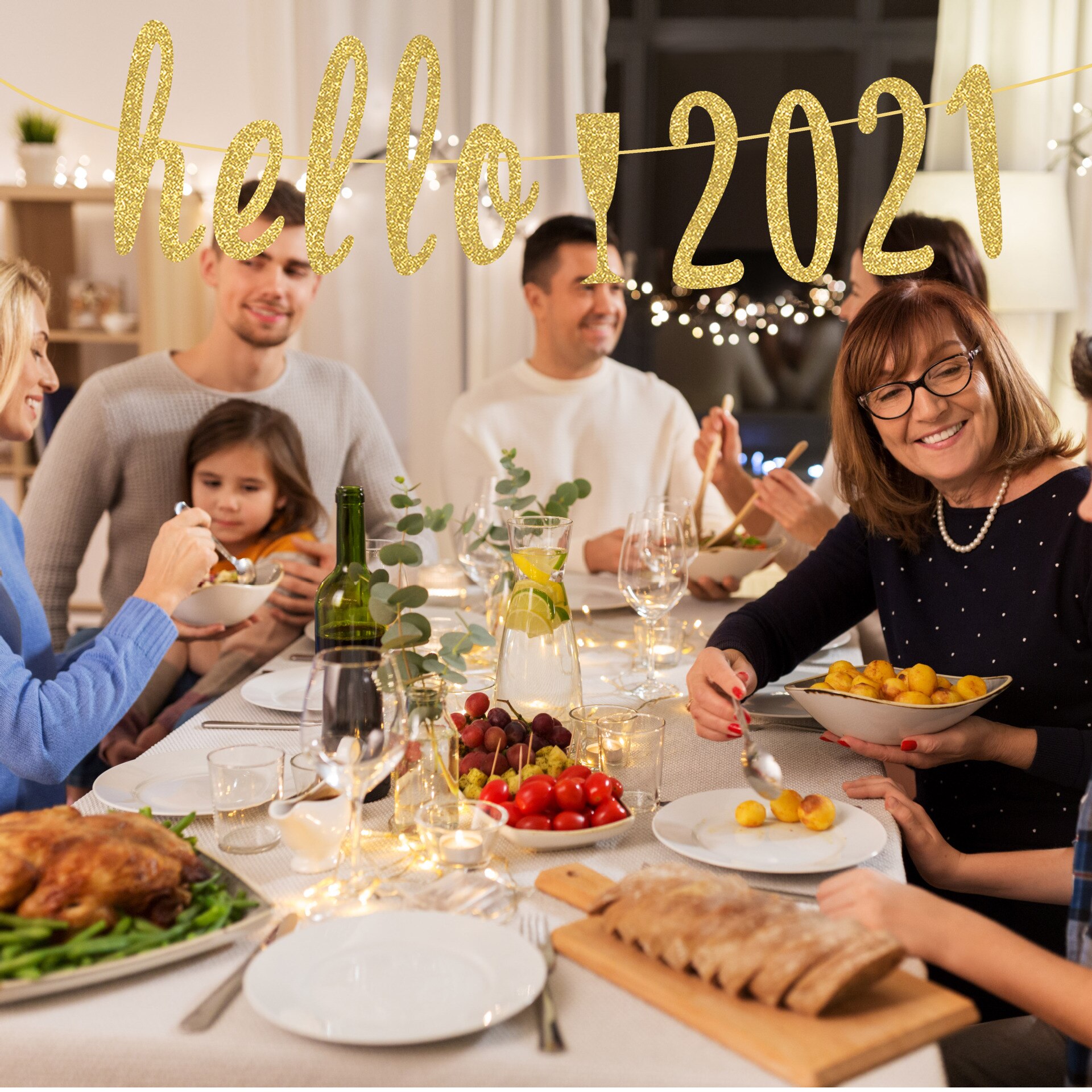 Happy Year Merry Christmas Banner Paper Garland Bunting Christmas Party Year Home Hanging Flags Decoration: B