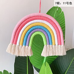 Bébé chambre décoration bricolage corde arc-en-ciel jouet tenture murale nordique tissé à la main arc-en-ciel ornements bébé chambre décor Photo accessoires: QC0061-11