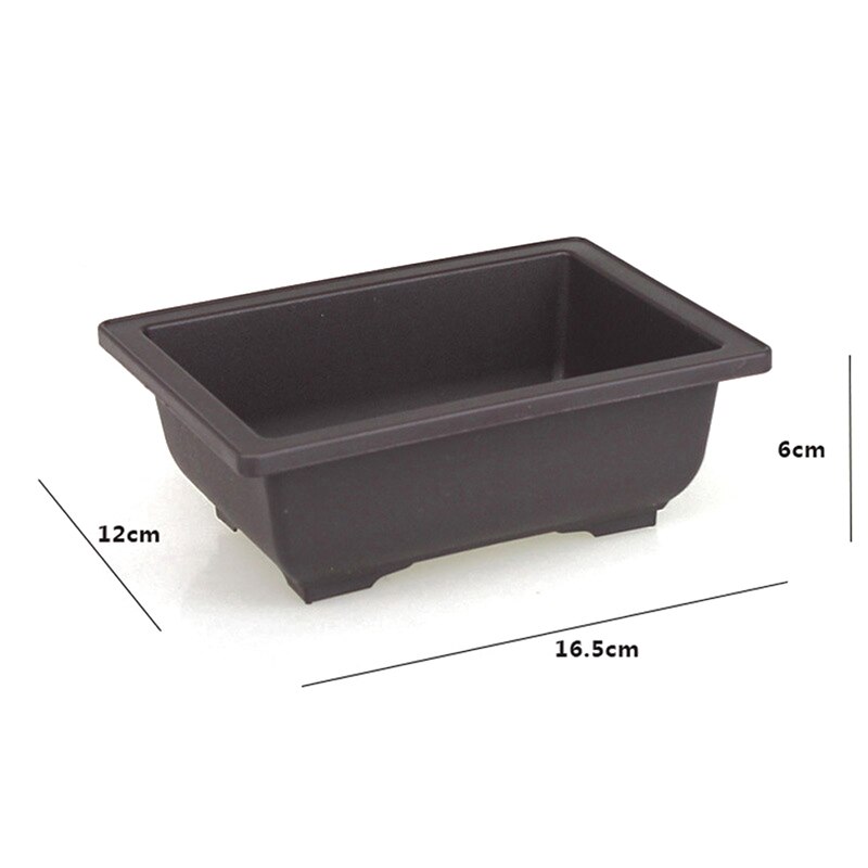 Maceta de plástico para flores, cuenco cuadrado para bonsái, para guardería, cuenco rectangular de imitación, 1 unidad: RS