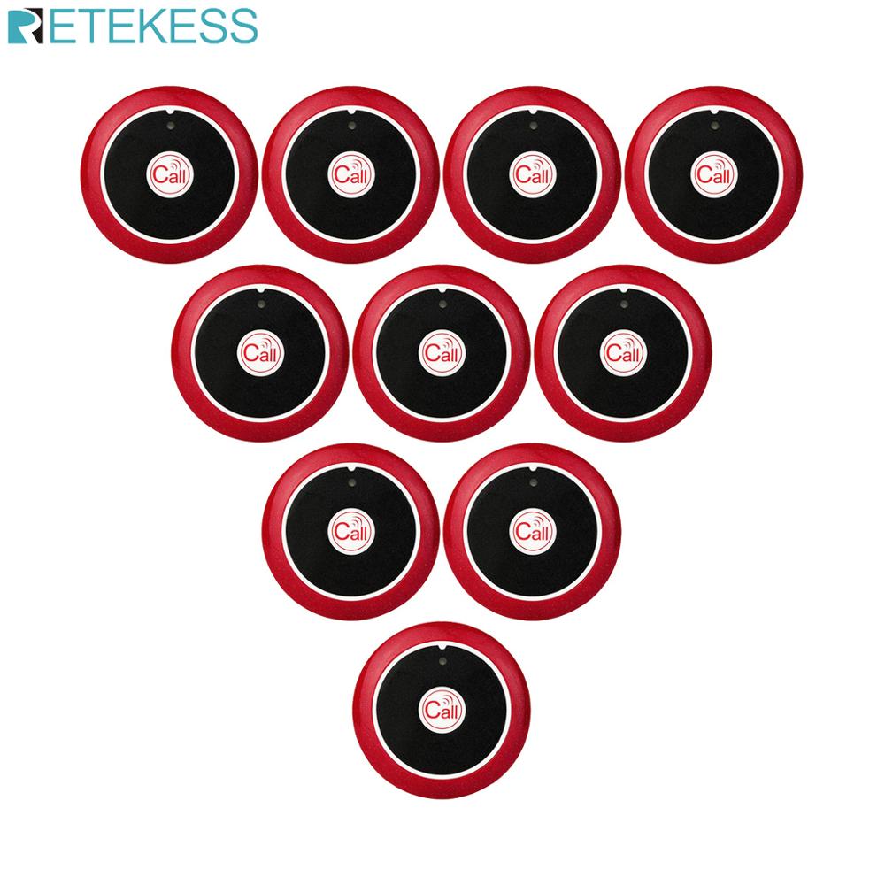 Retekess 10pcs 433MHz Wireless Pager Call Button Restaurant Waiter Calling System Catering Equipment Customer Service
