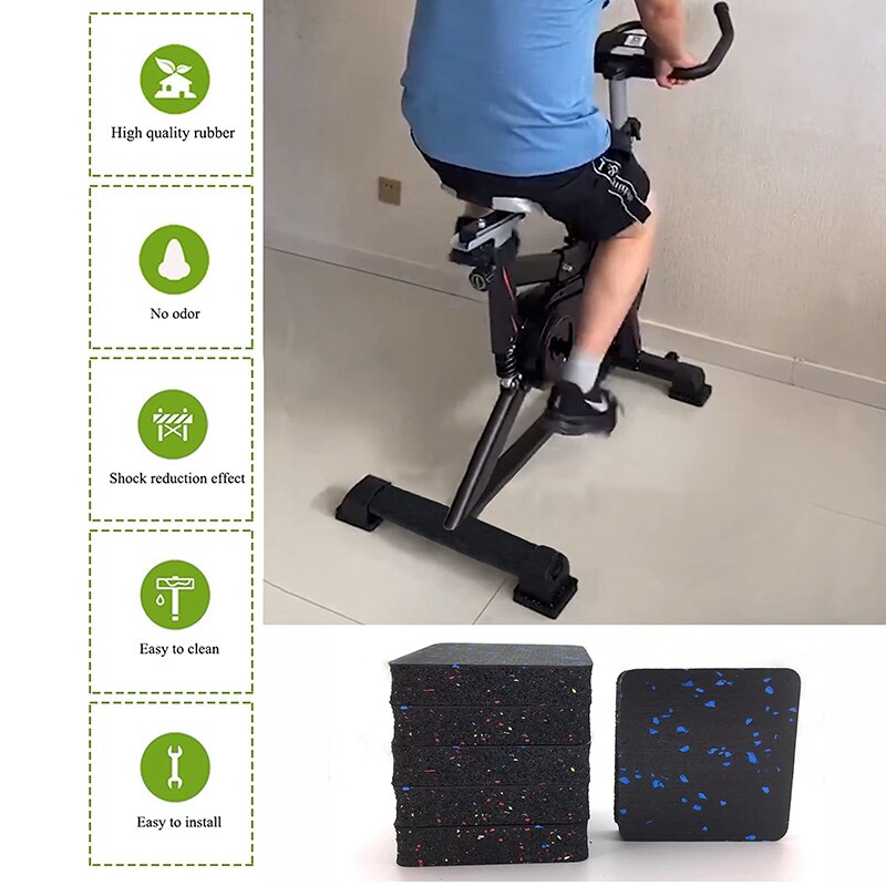 -6Pcs para cinta de correr, equipo de Fitness, aislamiento acústico, amortiguador de suelo, protección para suelos de madera dura