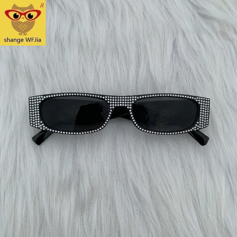Gafas de sol cuadradas de diamante para mujer, anteojos de sol femeninos de , de tamaño pequeño, de cristal, con degradado, con UV400,