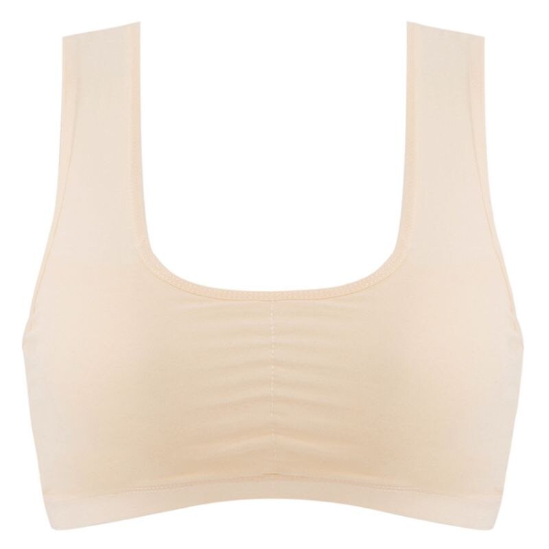Puberdade meninas adolescentes esportes sem fio underwear fino copo cor sólida com nervuras malha sutiã de algodão cinta larga sem costura bralette 8-16 t