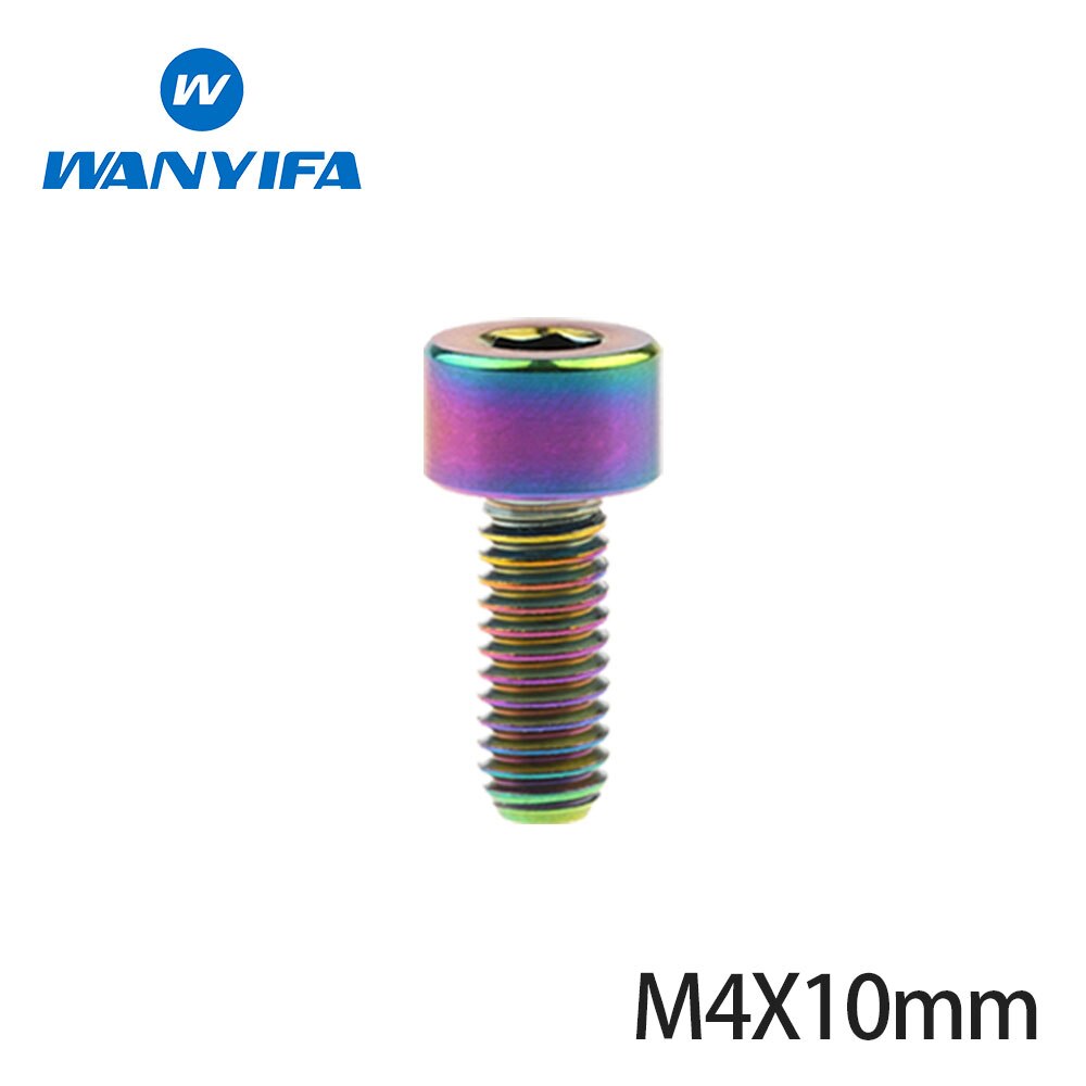 1Pcs Titanium Bolt M4x10 12 15mm Standard Head DIN912 Inner Hexagon Titanium Bicycle Stem Screws for Bike Parts: M4x10mm Rainbow
