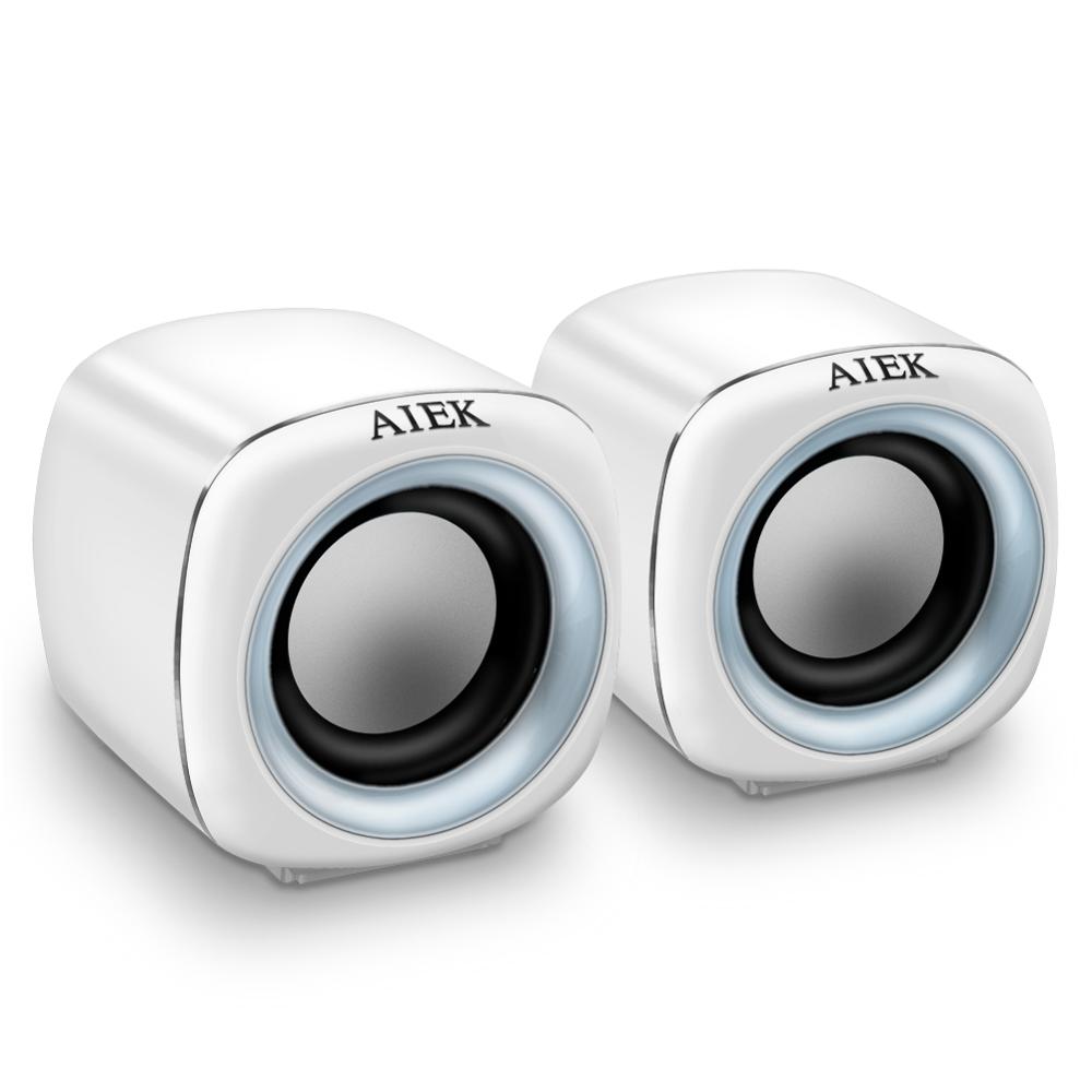 Usb 2.0 Pc Speakers Stereo Wired Mini Computer Speakers Voor Desktop Notebook MP3 MP4: White