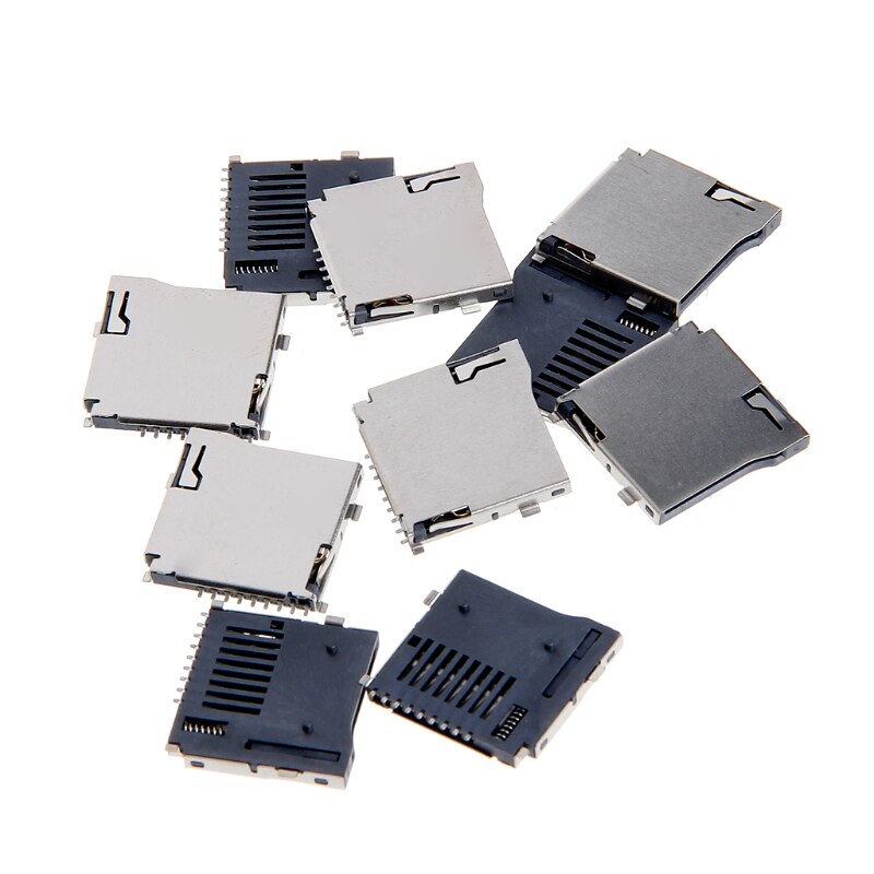 10PCS Push-Push Type TF Micro SD Card Socket Adapter Automatic PCB Connector