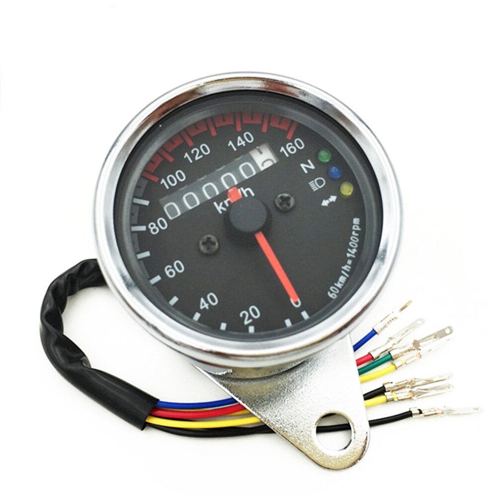 Moto Cafe Racer velocímetro odómetro indicador 0-160 km/h instrumento con indicador LED