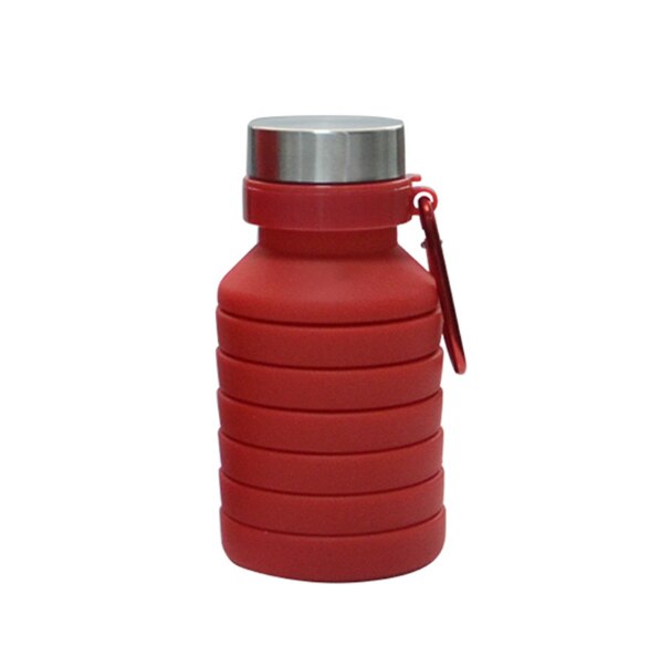 550 Ml Draagbare Siliconen Waterfles Intrekbare Vouwen Koffie Fles E Outdoor Reizen Tool Inklapbare Sport Flessen: Red