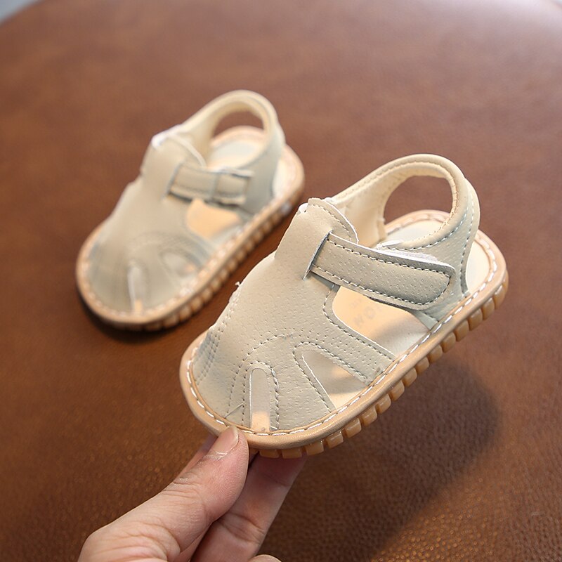 Baby Jongens Sandalen Schoenen Zomer Kinderen Meisjes Zachte Bodem Sandalen Baby Kind Schoenen Sandalen 0-2 Jaar Oude Peuter sandalen Antislip: beige / 5