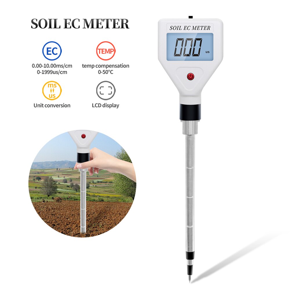 Digital EC Tester Aquarium Water Monitor Analyzer Soil Conductivity Meter Tools for Pools Planting Aquaculture