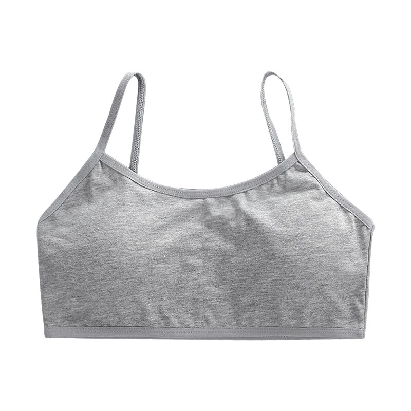 [B209] reggiseno per ragazze 12 anni spalline reggiseno intimo cotone bambini Adolescente formazione traspirante bambino Adolescente: Gray