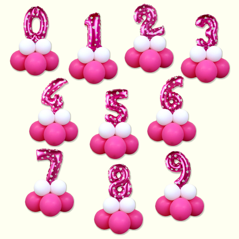 13 stk/sæt 16 tommer festballoner amnimal nummer folie tegneserie baby fødselsdag bryllup gør-det-selv søjle vej bly ballon layout dekoration