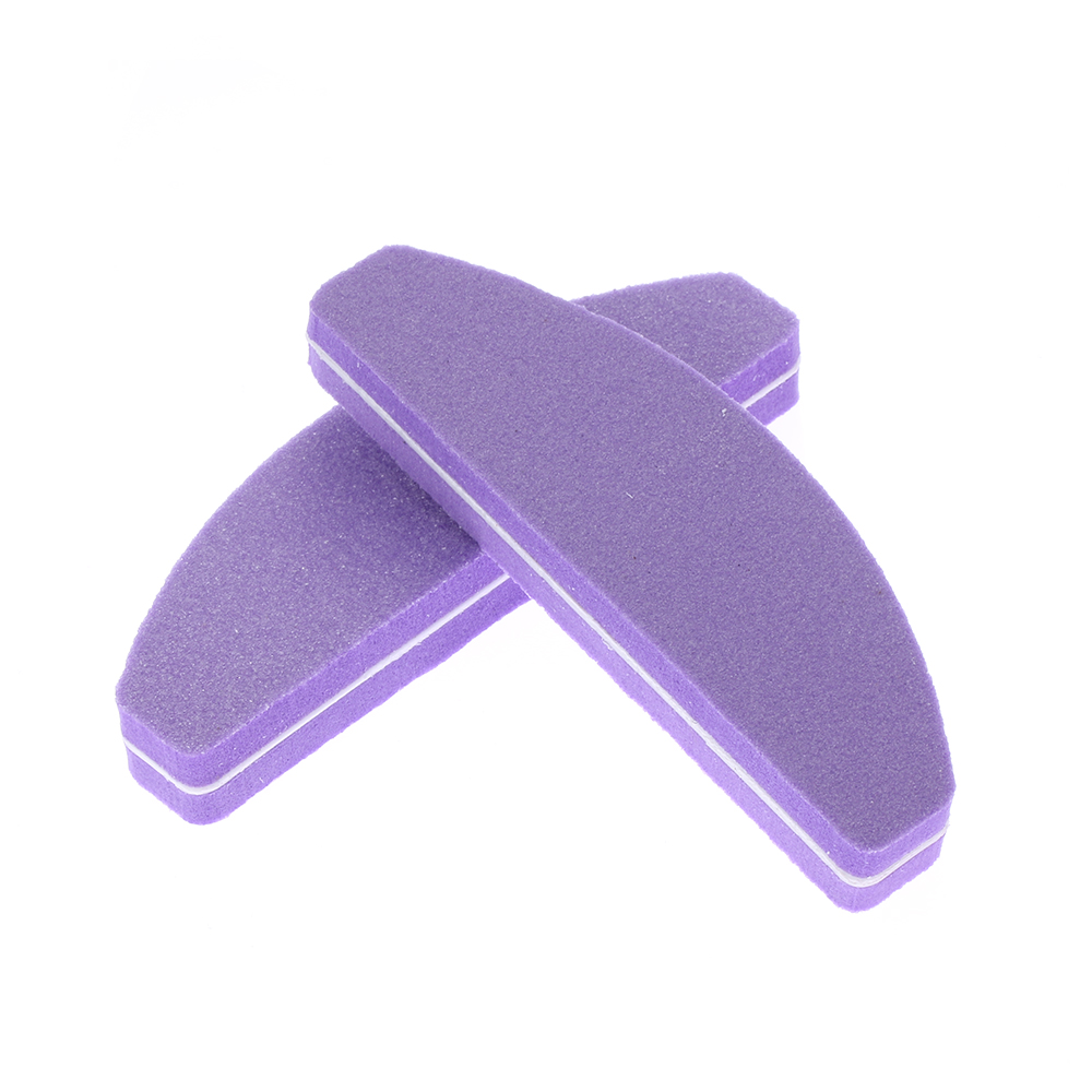 1Pcs Half Moon Nail File 100/180 Sponge Mini Nail Buffer Block Files For UV Gel Polish Colorful Manicure Sanding Nail Art Tool