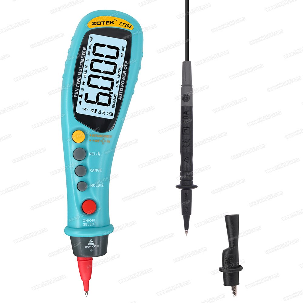 ZOTEK ZT203 6000 Conti Pen-tipo Multimetro Digitale a Vero RMS Auto Gamma DC/AC Tester di Tensione Voltmetro con retroilluminazione