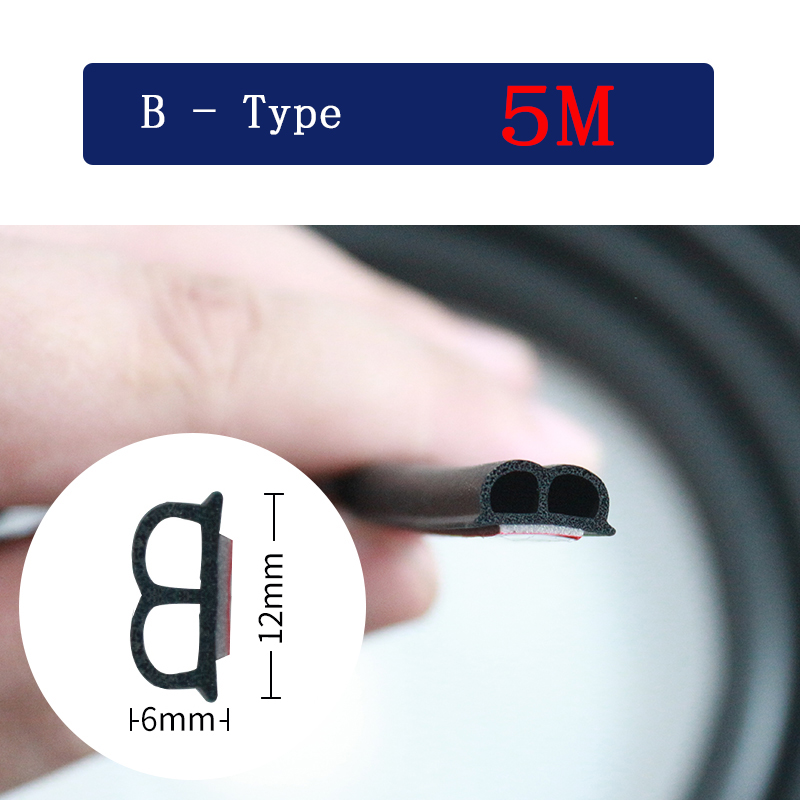 5M Grote/Kleine D Auto Afdichting Strip Auto Deur Frame Geluidsisolatie Rubber Strip Speciale Kleine Auto Vrachtwagen Waterdichte Deur Naad: beige