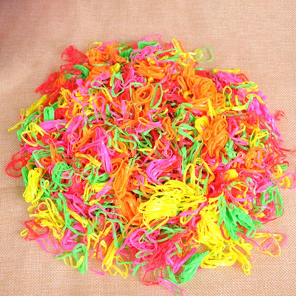 200 st / pack gummirep hästsvanshållare elastiska hårband band flätor flätor hårklämma pannband flickor hår tillbehör: 1