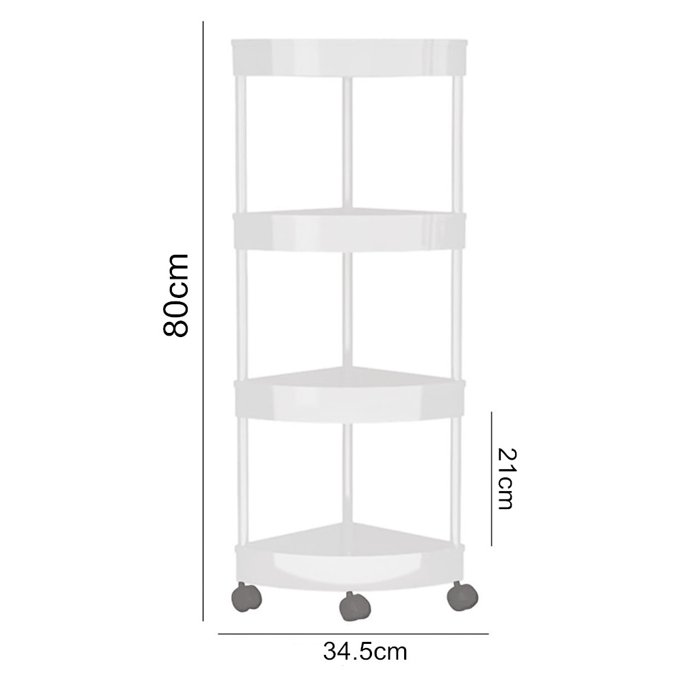 3/4Tiers Corner Storage Rack Shelves Organizer Space Saving Multi-Functional for Kitchen Living Room Bathroom: Yellow