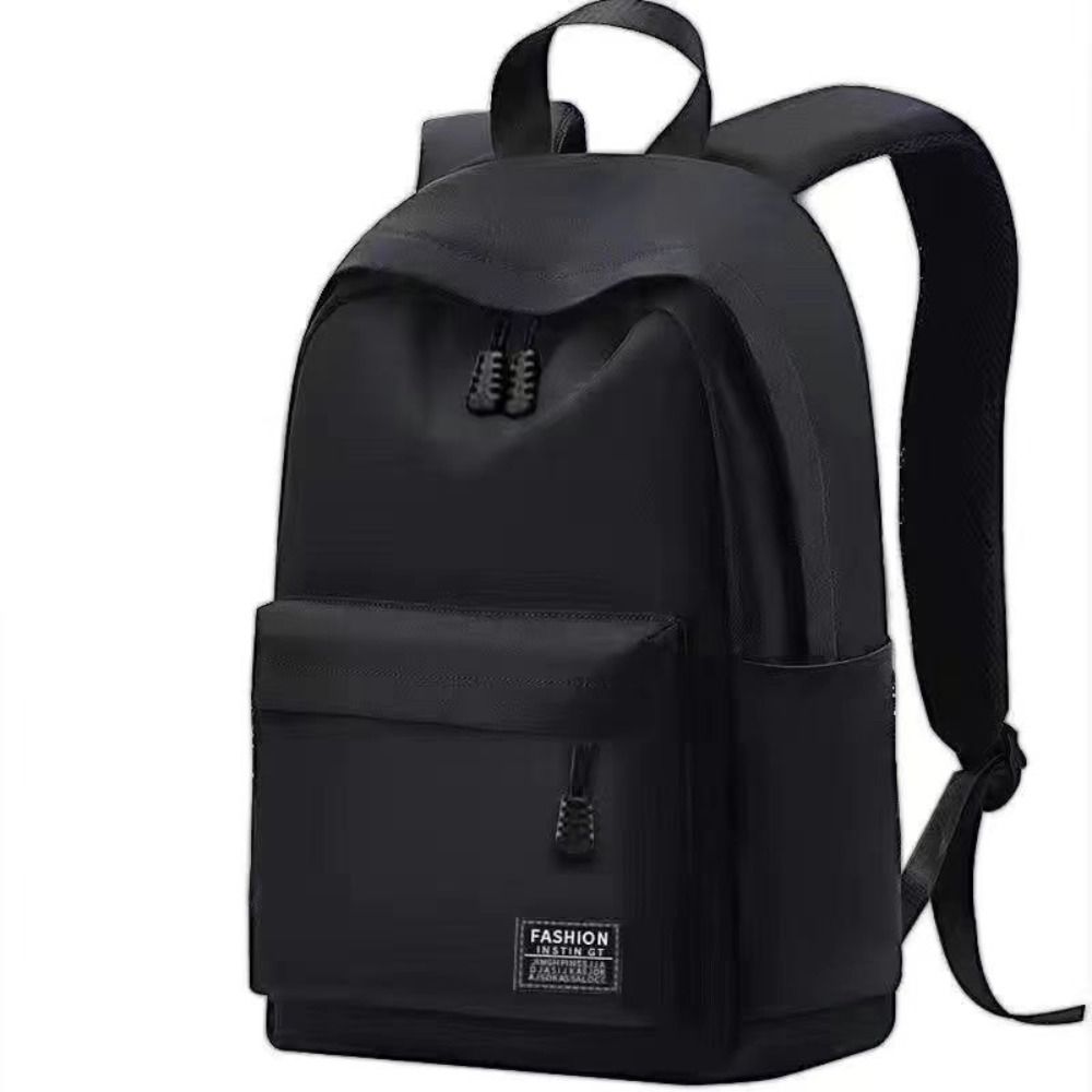 Trendiger minimalistischer Rucksack für Herren, vielseitiger Rucksack, große Kapazität, Studentenrucksack, Computer-Reisetasche, waschbarer Rucksack: Black