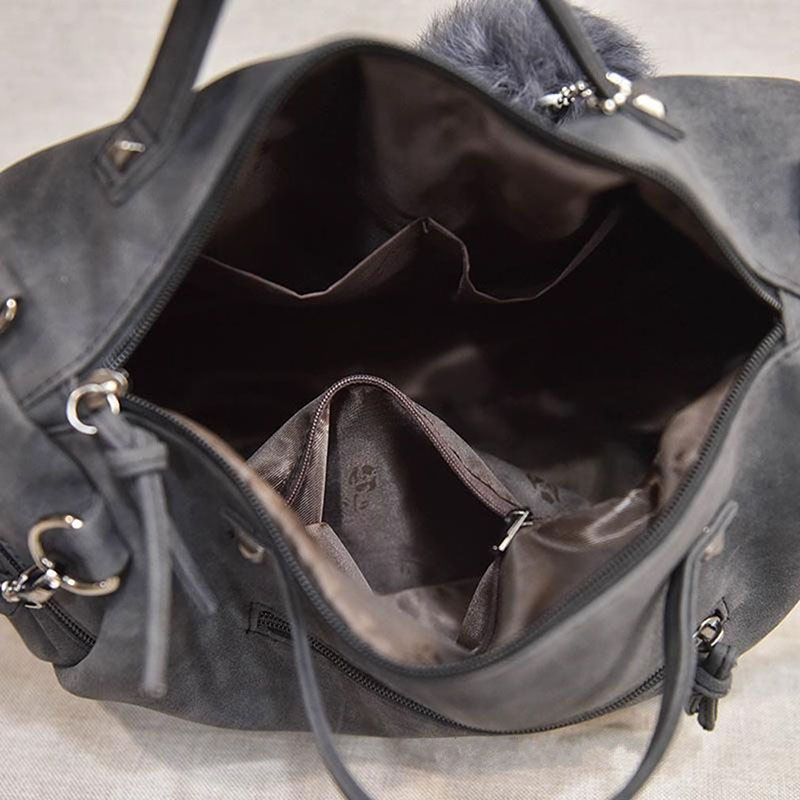 Vintage de cuero nobuck bolsos remache bolsas grandes para mujer bolso bandolera estilo motero Bolsa-