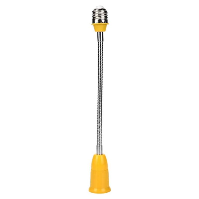Flexible E27 Light Lamp Bulb Adapter Extend Extension Converter Wall Base Holder Universal Extension Lamp Adapter Socket: Yellow
