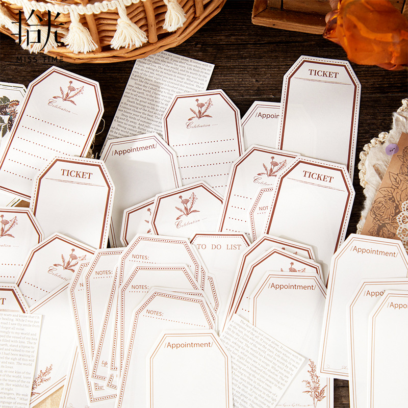 52 Uds. De papel Vintage para álbum de recortes, diario basura, planta, etiqueta estética, planificador, Collage, diario, suministros decorativos, materiales artesanales