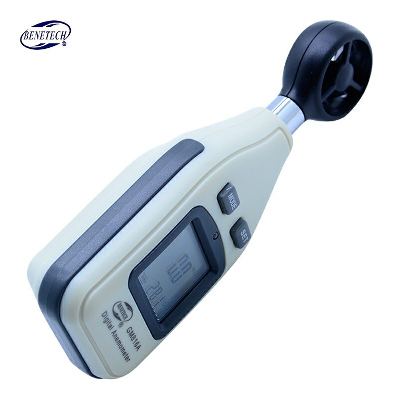 Digital Wind speed anemometer 30m/s (65MPH) LCD Handheld Anemometer wind Thermometer Gauge Meter Measuring instrument GM816A