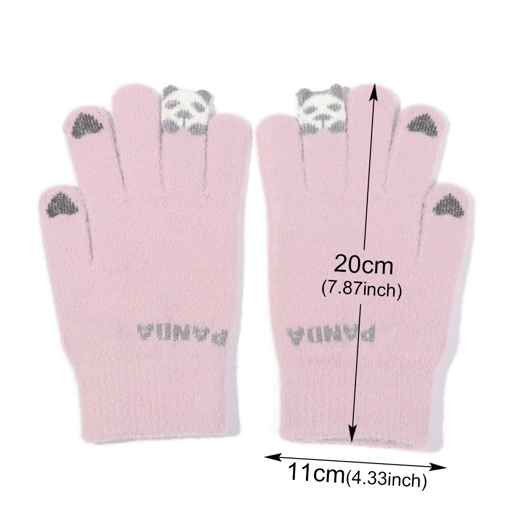 Słodki kreskówka koty rękawiczki damskie dziewczęce zimowe ciepłe rękawiczki zagęścić dzianinowe pełne mitenki rękawiczki robić ekranu dotykowego