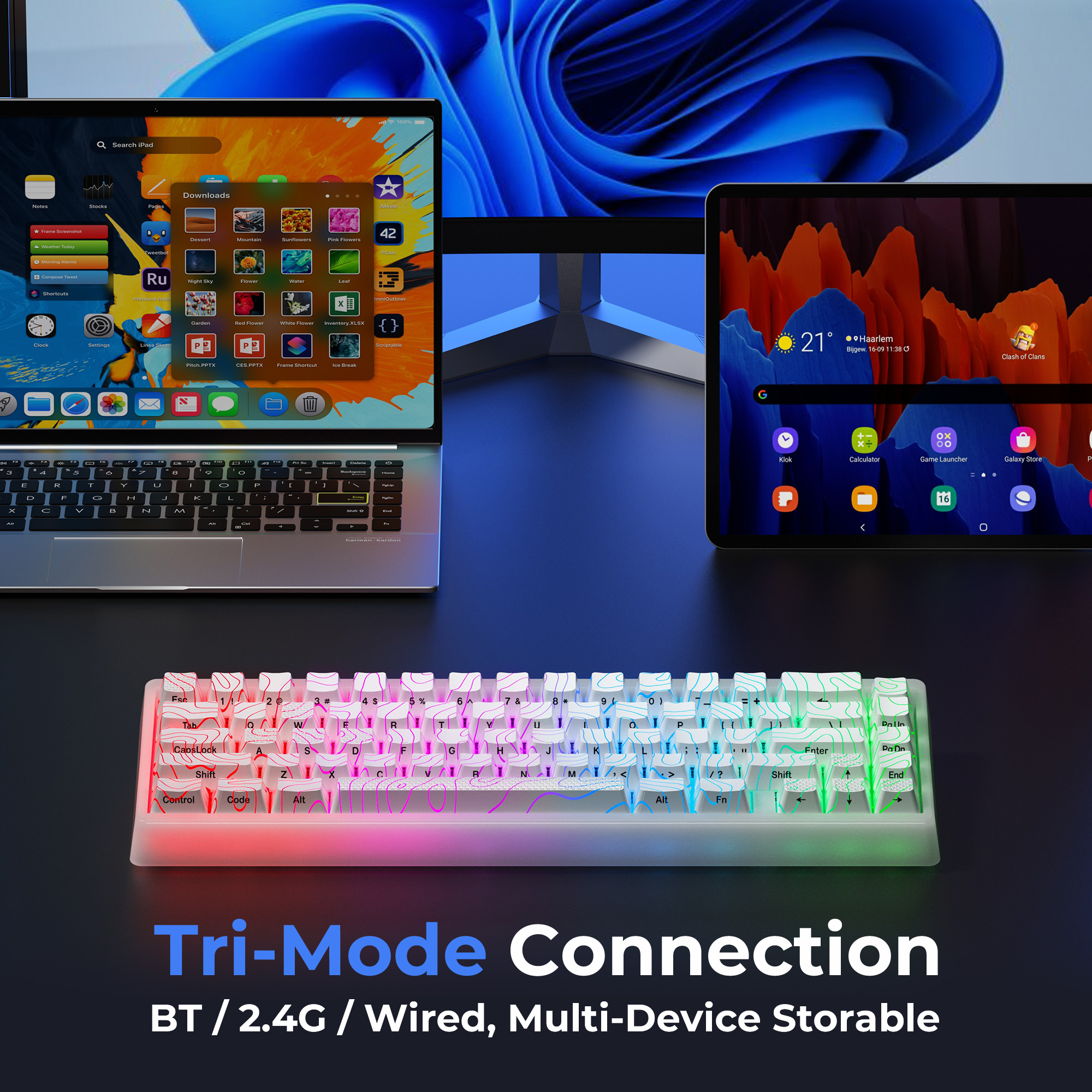 Teclado mecánico XVX M67 JadeStone con teclas IMD-Tech, de junta intercambiable en , teclado con retroiluminación RGB personalizado de tres modos