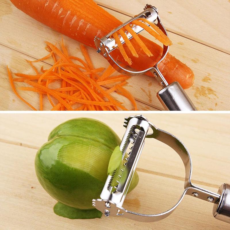 Staal Aardappel Komkommer Wortel Rasp Julienne Rasp Fruit Benodigdheden Dunschiller Keuken Dubbele Groenten Schaven Peele U3D1