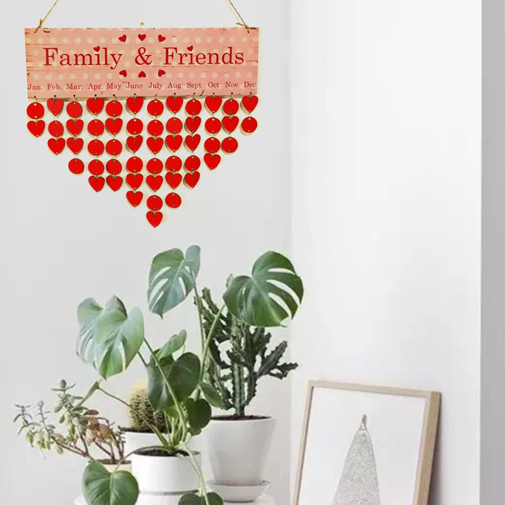 Kalendarz przypomnienie deska specjalne dni przyjaciel rodziny daty urodzin znak drewno wisiorek DIY rzemieślnicze ściana dekoracje wiszące robić salonu