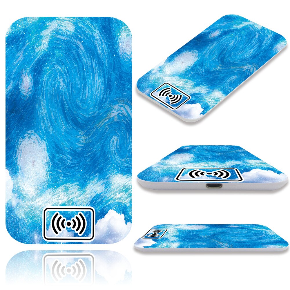 Wireless Charger Qi Charge Pad for Huawei Honor 30 Pro / V30 Pro / Mate 20 / 20 Pro / 30 / 30 Pro / P30 Pro Fast Charge: 4.light sky paint