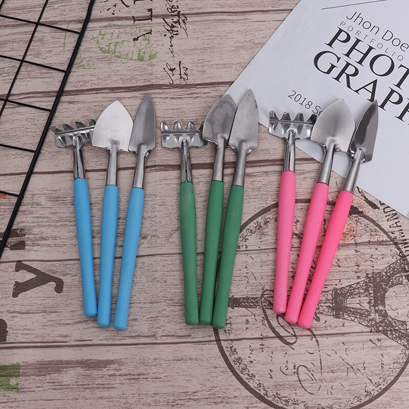 3pcs/lot Home Gardening Tool Set Balcony Home-grown Mini Digging Suits Shovel Rake Garden Tools Combination Pink Blue
