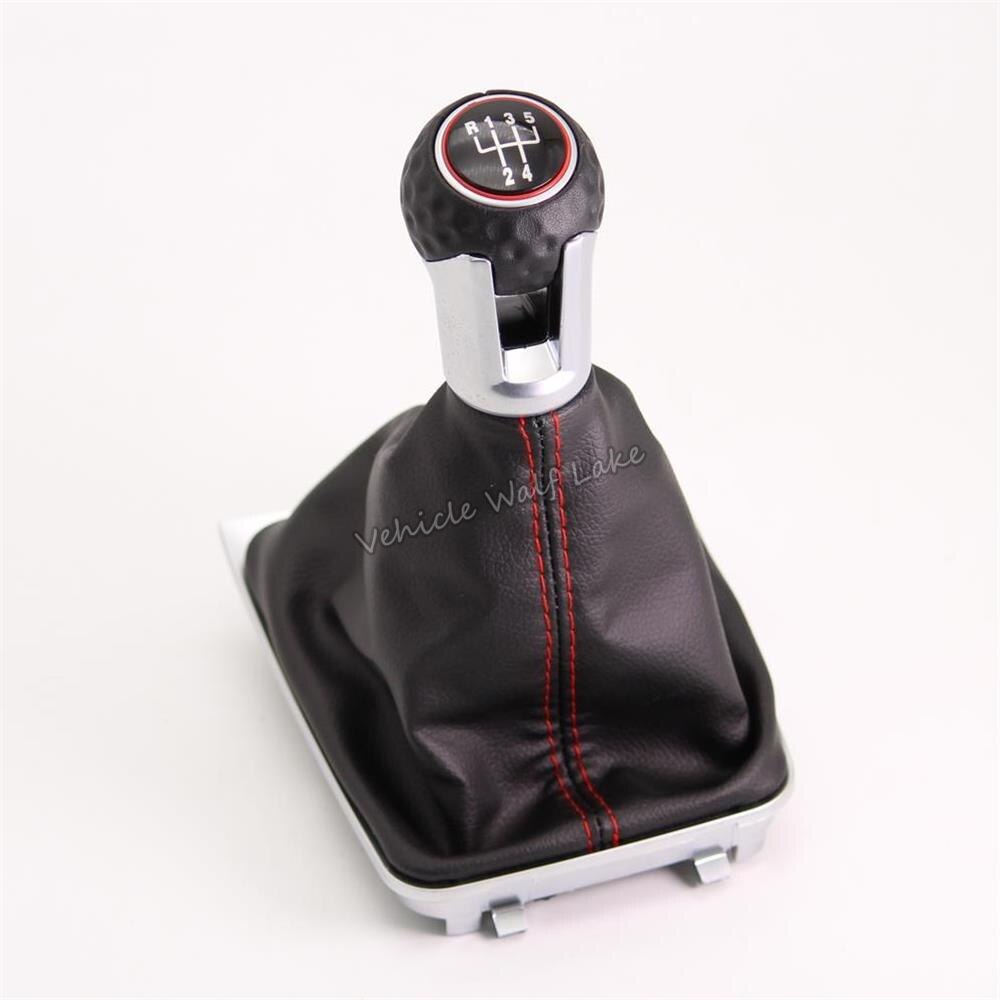 For VW Golf 7 A7 MK7 For GTI GTD Car 5 / 6 Speed Car Gear Stick Level Shift Knob With Leather Boot: 5 speed