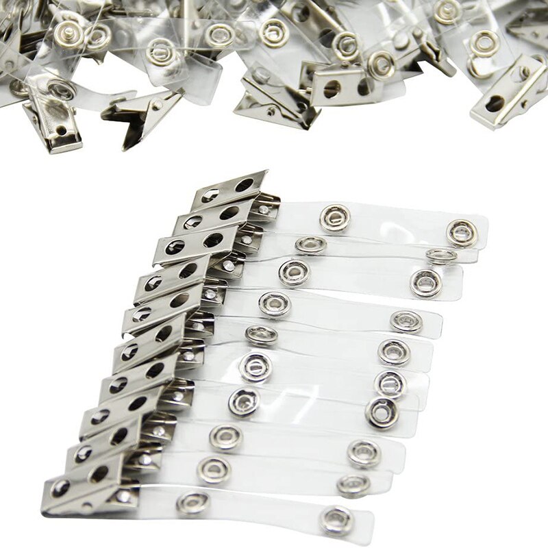 Metal Badge Clip with Belt Transparent ID Belt Clip Adapter 100 Pcs
