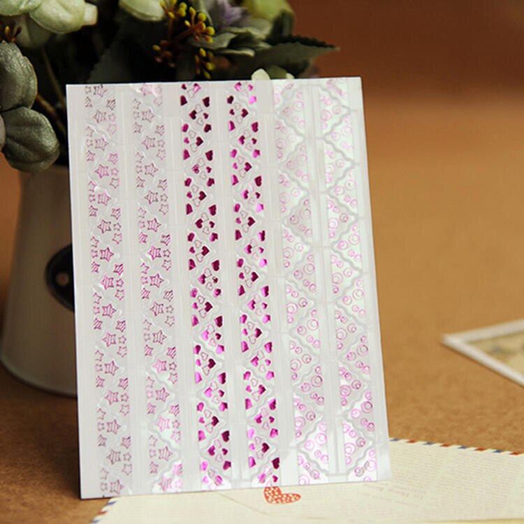 Pegatinas brillantes de PVC para esquinas de fotos, álbumes de burbujas con corazón de estrellas, marco de protección para esquinas, decoración, 10 hojas/780 Uds.: Rose Pink