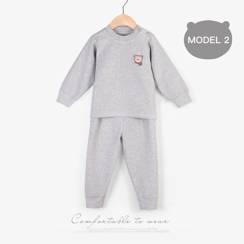 YATEMAO 2PCS/set Spring Fall Baby Clothes Newborn baby Clothing for Girls boys 0-12M: 9008 gray 80cm / 12M
