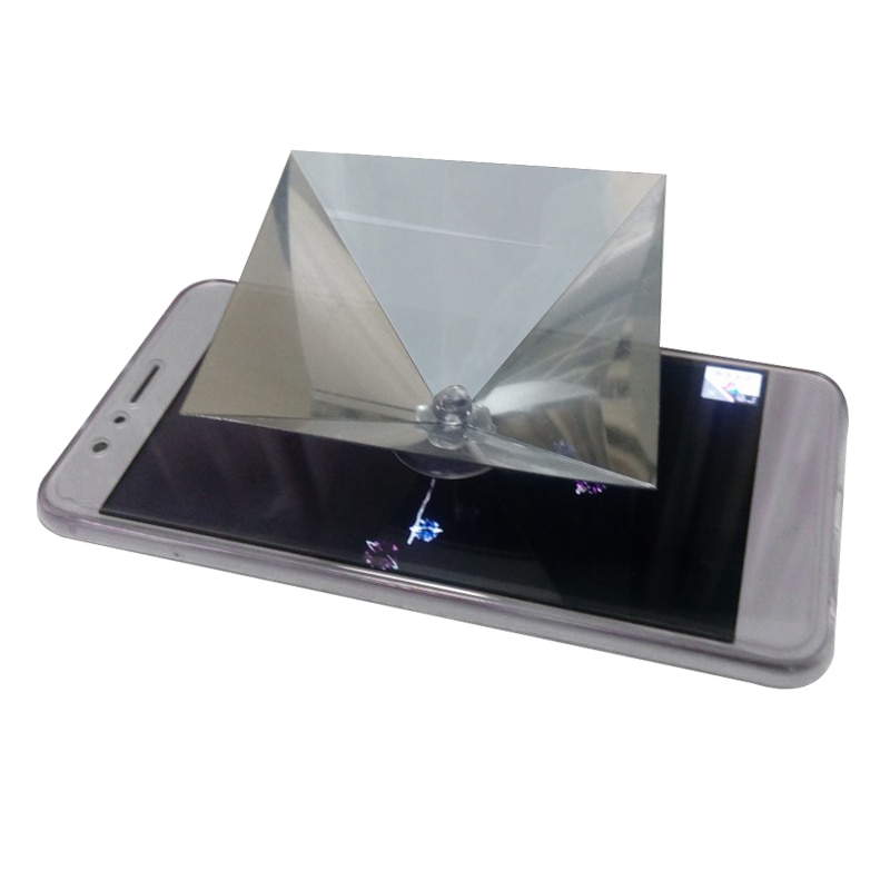 1pc Mini 3D hologramme pyramide affichage projecteur vidéo support universel pour Xiaomi Huawei holographique 3D téléphone portable projecteur