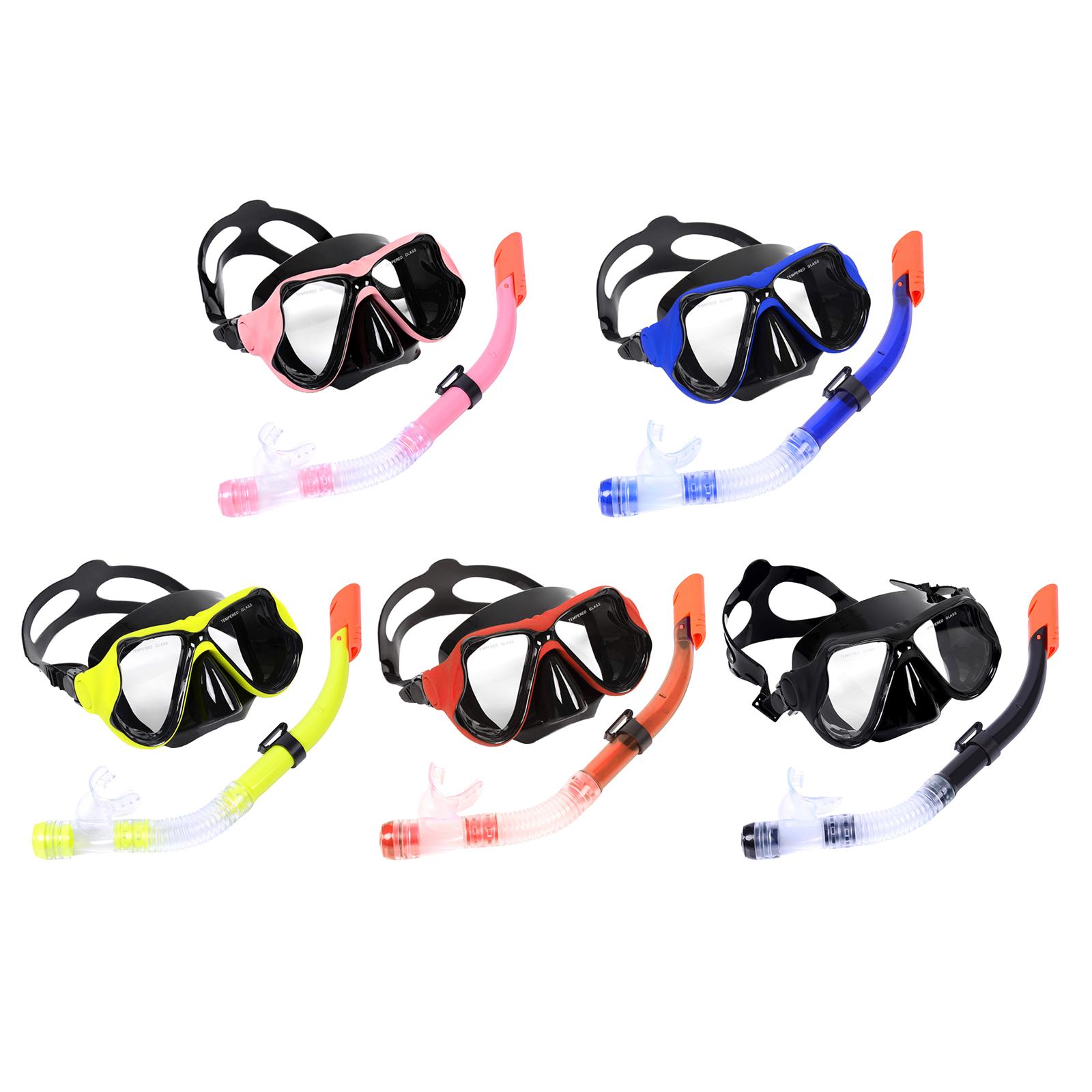 Tubo de Snorkel seco, gafas de cristal templado, conjunto de máscara
