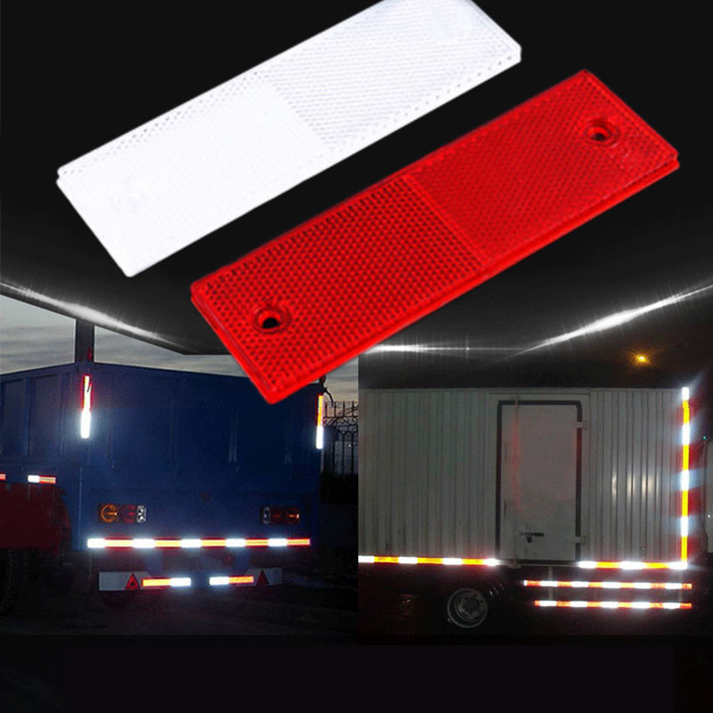 Cinta reflectante rectangular de 5x15cm para coche, motocicleta, moto, caravana, camión, tornillo en Reflector de seguridad, accesorios exteriores para coche