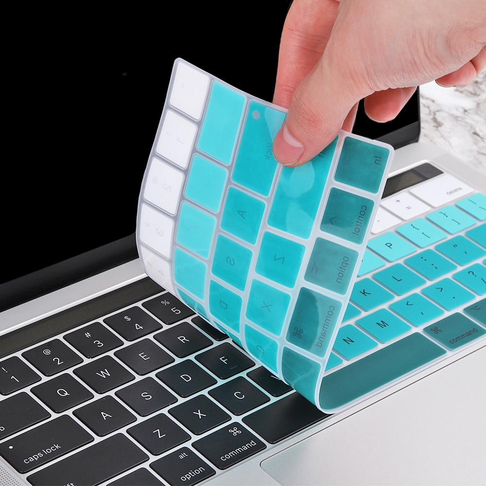 Ons Gradiënt Kleurrijke Silicone Toetsenbord Cover Skin Voor Macbook Pro 13 15 Inch Touch Bar A2159 A1989 A1990 Toetsenbord protector