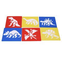 6 Stks/set Kinderen Schilderen Sjabloon Dinosaurus Pasen Kerst Dier Patroon Stencils Pak Kids Opstellen Stencil