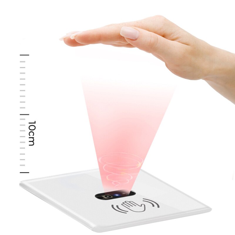 Smart Wall Light Switch Infrared Sensor EU 90-250V 10A Crystal Glass Screen Panel On Off Electrical Power No Need To Touch