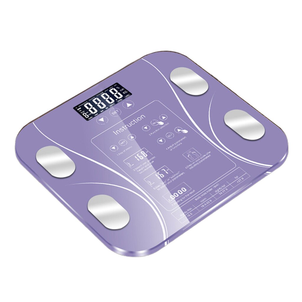 Body Fat Scale Accurate Weight Scale Bathroom Electric Scale 180kg Max: Purple