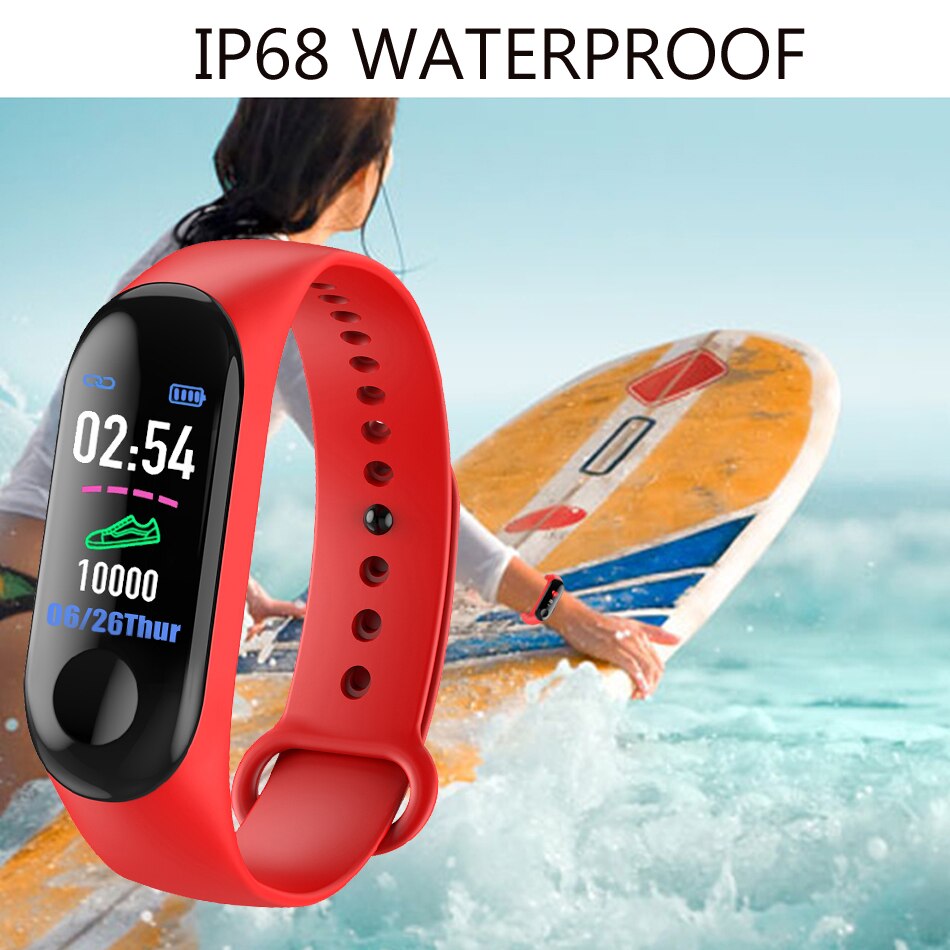 Smart Bracelet Blood Pressure M3 Fitness Tracker Watch IP67 Swimming Waterproof Tracker Heart Rate Monitor Smartband Men Women