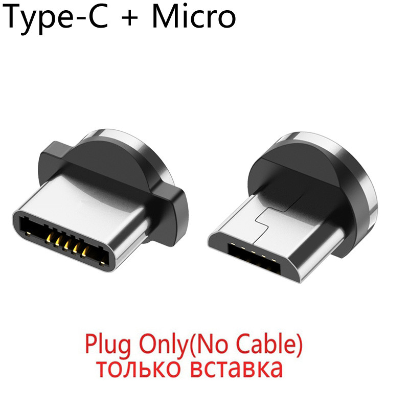 Ronde Magnetische Kabel plug Type C Micro USB C Stekkers Snelle Opladen Telefoon Microusb Type-C Magneet Charger Plug voor Samsung S9 S10