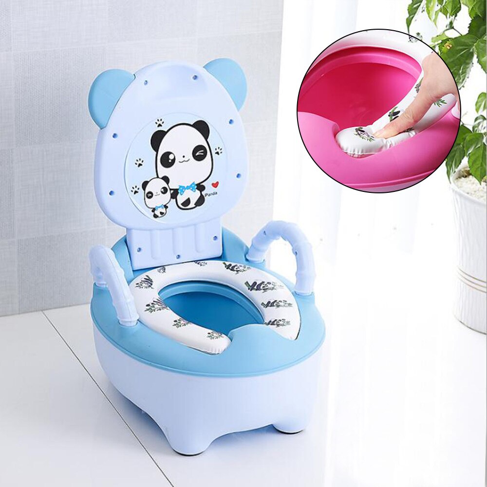 Orinal portátil con forma de Panda para niños, orinal con asiento de entrenamiento, urinario para niños, inodoro cómodo para niños, orinal de viaje para niños: PJ3452BP