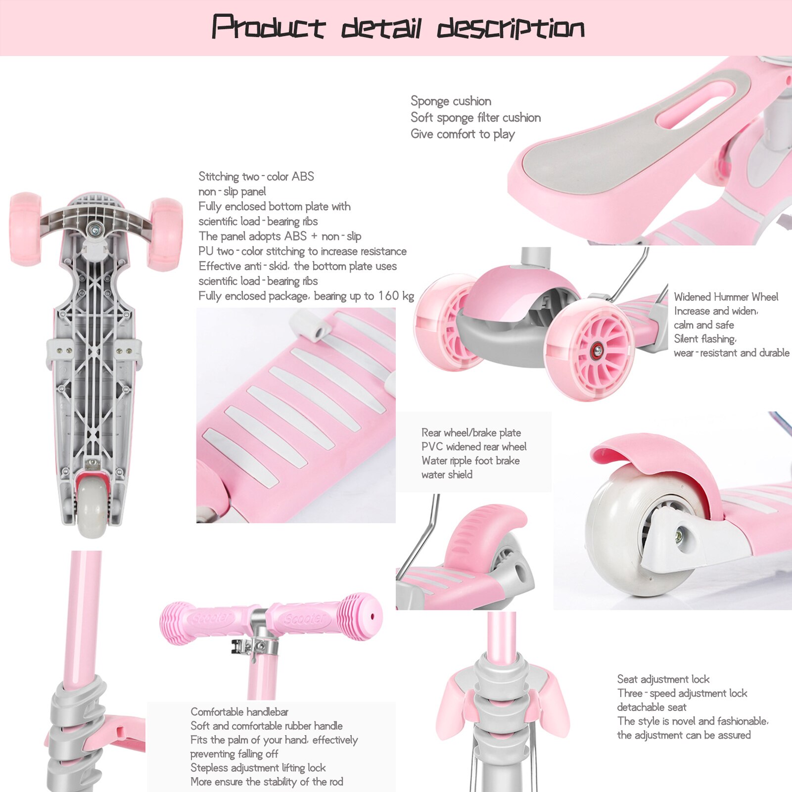 Patinete multifuncional para bebés, andador de tres ruedas con asiento extraíble, tres en uno