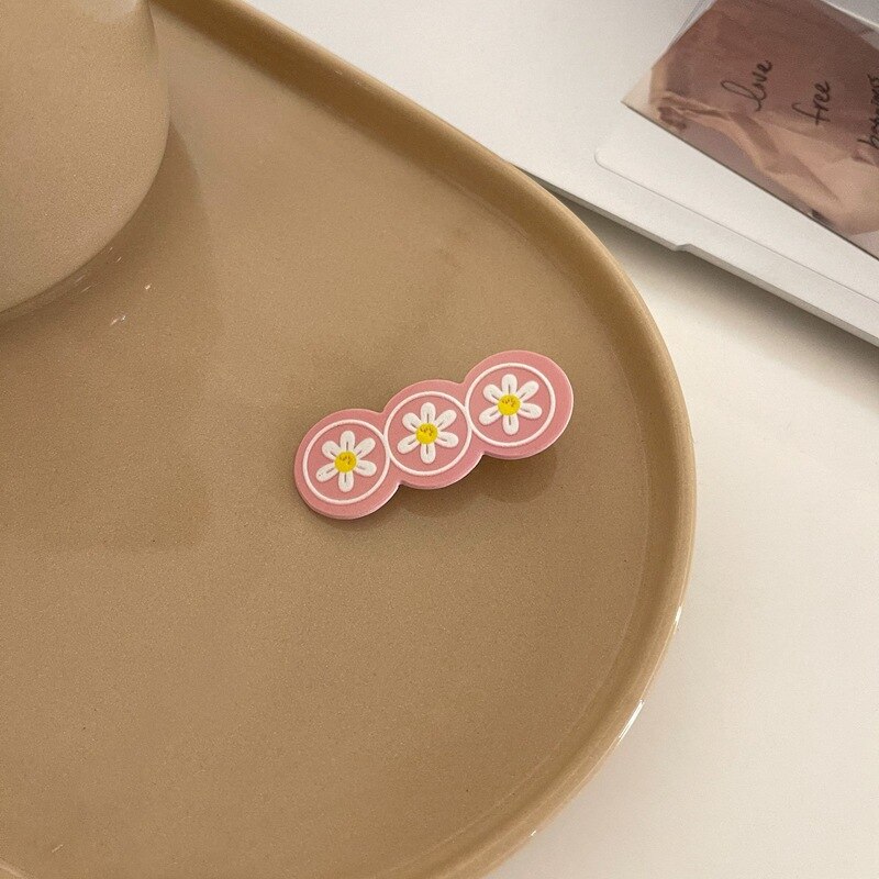 Japan Koreaanse Bloemen Tulp Haarspelden Frosted Candy Kleur Haar Clips Voor Meisjes Kids Hoofddeksels Hoofdtooi Meisjes Kids Haar Accessoires: pink flower