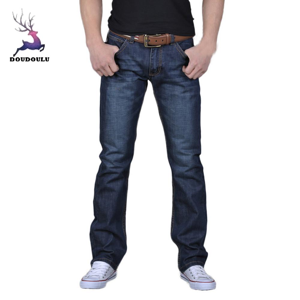 DOUDOULU Men's Casual Autumn Denim Cotton Hip Hop Loose Work Long Trousers Jeans Pants men jeans pants slim fit #30